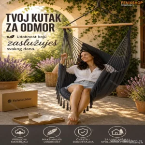 Boho Baštenska Ljuljaška – Udoban Kutak za Opuštanje na Otvorenom