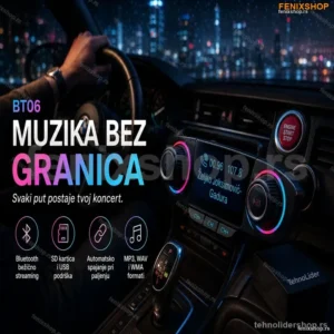 BT06 Bluetooth Muzički Plejer za Auto – SD, USB i BT Streaming