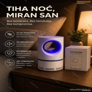 BuzzOff UV LED Lampa za Komarce – Tiha Zaštita bez Hemikalija