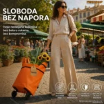 Ceger Kolica za Kupovinu sa Točkićima — Sklopiva, Lagana