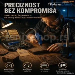 Čeona Brusilica sa Priborom – Fleksibilna Rotaciona Brusilica 8000–33000 rpm