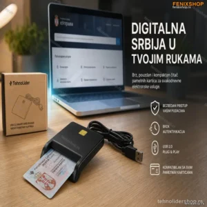 Čitač Smart Kartica USB 2.0 – Lična Karta, Zdravstvena Knjižica i Saobraćajna Dozvola