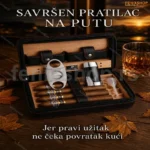 Cohiba kožni putni humidor za cigare — crni