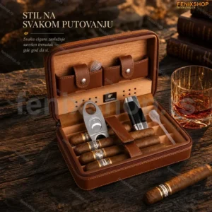 COHIBA putni kožni humidor za tompuse — braon