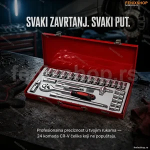 CR-V Set Nasadnih Ključeva 1/2″ – 24 Komada