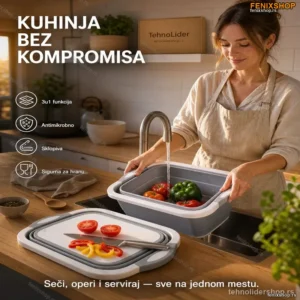 Daska za Sečenje 3u1 – Sečenje, Pranje i Serviranje u Jednom