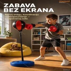 Dečiji boks set sa stojećom vrećom — PU materijal, za decu od 6 godina