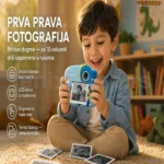 Dečiji fotoaparat sa štampačem slika — Plavi Dinosaurus (instant foto za decu 3-10 god.)