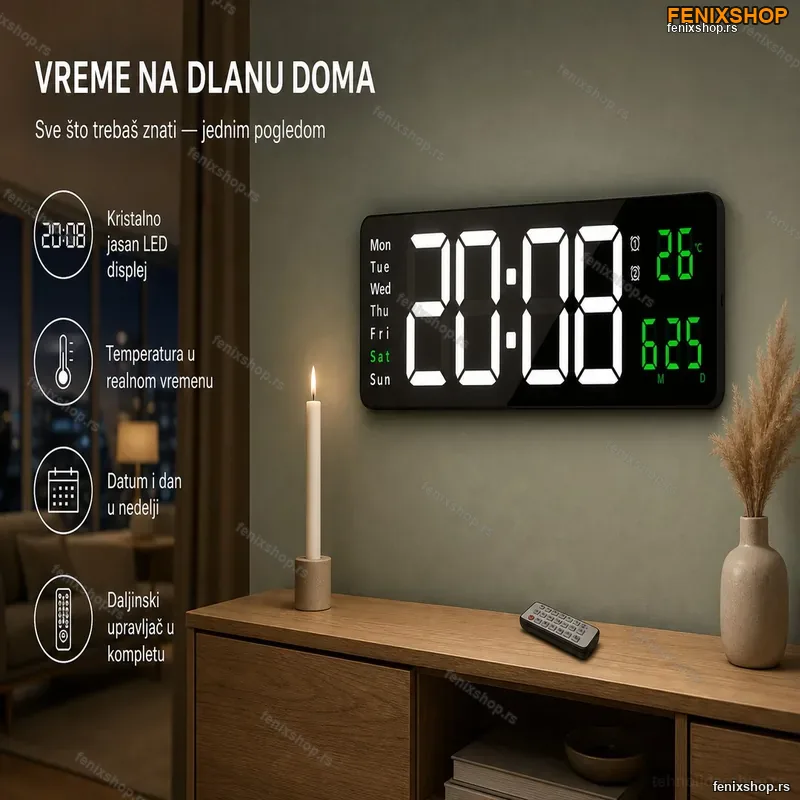 Digitalni LED Sat sa temperaturom i datumom Digitalni LED Sat sa temperaturom i datumom