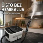 Digitalni paročistač sa 6 brzina i 8 četki — 1500W, para do 105°C