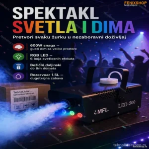 Dim Mašina 600W sa LED Svetlom i Daljinskim Upravljačem
