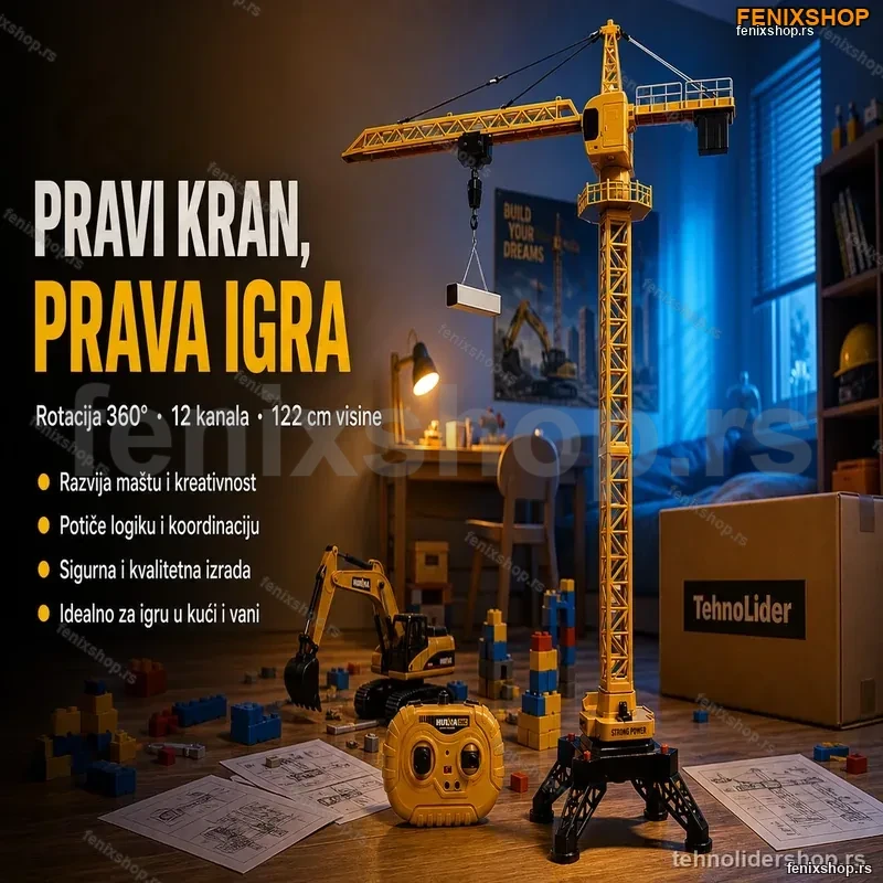 Dizalica igracka Kran za decu na dalhinsko upravljanje Dizalica igracka Kran za decu na dalhinsko upravljanje