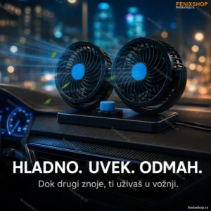 Dupli ventilator za auto 12V HX-T303 — Efikasno hlađenje u vožnji