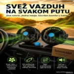 Dupli Ventilator za Auto i Kombi 12V — Efikasno Hlađenje Kabine