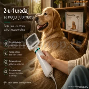 Električni Češalj za Ljubimce 2 u 1 – Fen i Češalj za Sušenje i Negu