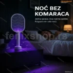 Električni reket protiv komaraca sa UV lampom 3000V — 2u1 reket i automatska lampa