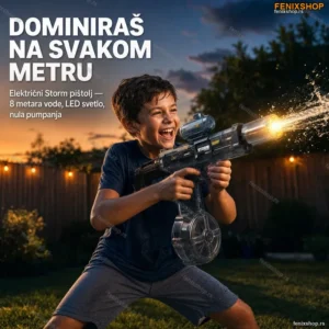 Električni vodeni pištolj Storm sa LED efektima i dometom 8 metara