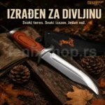 Elk Ridge lovački nož sa drvenom drškom i futrolom