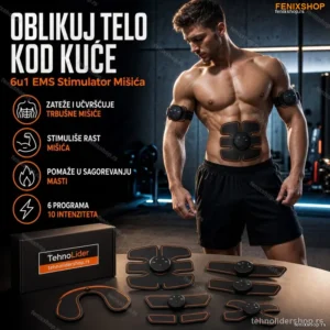 EMS Stimulator Mišića 6u1 – Smart Fitnes Uređaj za Oblikovanje Tela