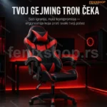 Ergonomska gaming stolica crveno-bela 130 kg