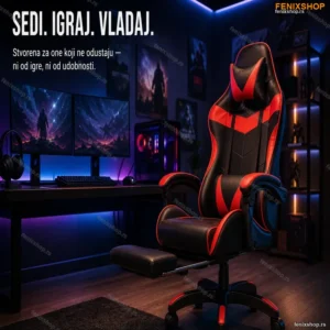 Ergonomska Gejmerska Stolica sa Naslonom za Noge — Za Dugo Sedenje i Gaming