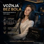 Ergonomski Jastuk za Vrat i Glavu za Auto — Memorijska Pena