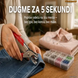 Fixino Profesionalni Set za Dugmad – Popravka Odeće bez Šivenja