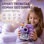 Fotoaparat za decu jednorog sa štampačem slika — ljubičasti