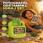 Fotoaparat za decu sa štampačem — Zeleni Krokodil sa instant štampom i 5 igrica