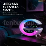 G LED Lampa 6u1 — Bluetooth Zvučnik, Punjač 15W, Sat i RGB Svetlosni Efekti