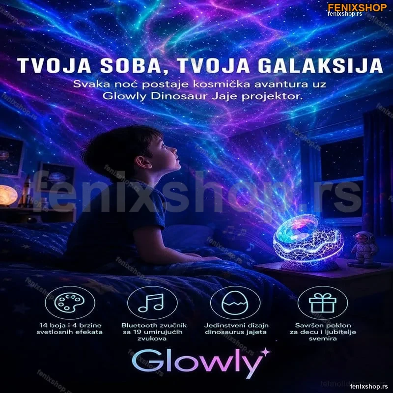 Glowly Dinosaur Jaje Galaksi Projektor Glowly Dinosaur Jaje Galaksi Projektor