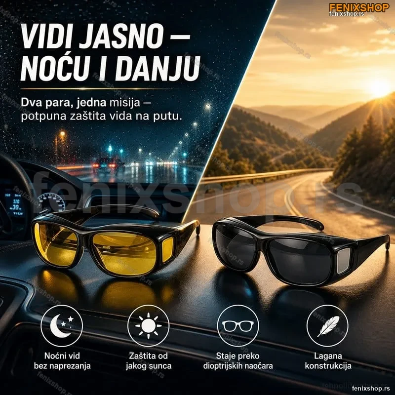 HD naočare za dnevnu i noćnu vožnju DVA PARA HD naočare za dnevnu i noćnu vožnju DVA PARA