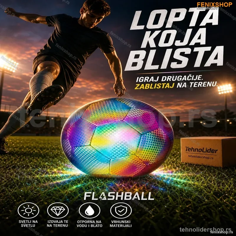 Hologramska Svetleća Fudbalska Lopta FLASHBALL — Holografski Efekat Hologramska Svetleća Fudbalska Lopta FLASHBALL — Holografski Efekat