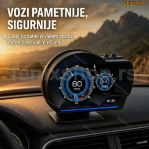 HUD displej za auto OBD2 i GPS sa alarmom brzine P6