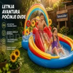 INTEX Rainbow Dečiji Vodeni Park na Naduvavanje – Tobogan i Prskalice (297x193x135 cm)