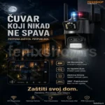 Ip kamera PTZ kamera sa 3 sociva i sirenom 4k 8x zoom