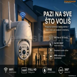 IP WiFi PTZ kamera spoljna 360 vodootporna 1080P dve antene