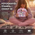 Jednorog Uško – Dečiji Fotoaparat sa Termalnim Štampačem i Selfi Kamerom