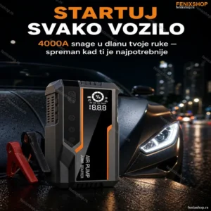 Jump Starter 4000A sa kompresorom i LCD ekranom – Prenosivi starter za auto