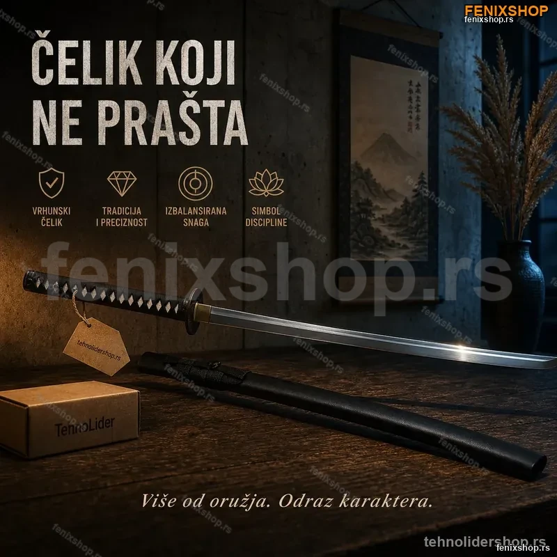 Katana Hladan Čelik 100 cm – Prava Samurajska Sablja sa Futrolom Katana Hladan Čelik 100 cm – Prava Samurajska Sablja sa Futrolom