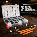 Komplet plastičnih kopči za auto sa alatom — 730 delova