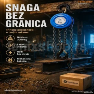 Lančana Dizalica Flašencug 3 Tone – Industrijska, Lanac 3m