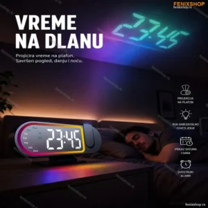 LED digitalni sat sa projekcijom