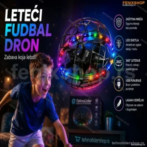 LED Leteći Fudbal Dron sa Zaštitnom Mrežom – Hover Dron za Decu