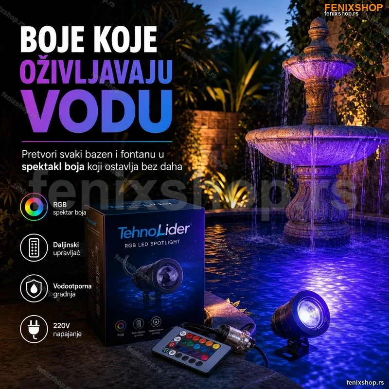 Led RGB Lampa Za Fontane I Bazene 220v Led RGB Lampa Za Fontane I Bazene 220v