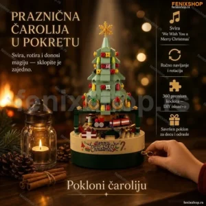 LEGO Rotirajuća Novogodišnja Muzička Jelka – DIY Set od 360 Delova sa Muzikom