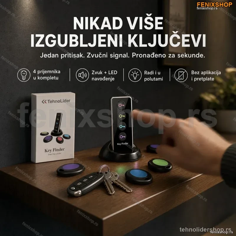 Lokator za Ključeve – Aparat za Pronalaženje sa 4 Prijemnika Lokator za Ključeve – Aparat za Pronalaženje sa 4 Prijemnika