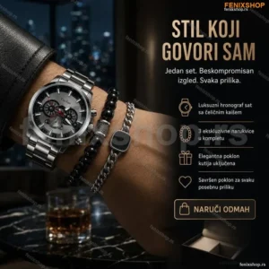 Luksuzni Muški Sat Geduo sa Setom Narukvica – 4u1 Poklon Set