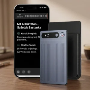 M1 AI Diktafon sa Bluetooth-om i Automatskom Transkripcijom