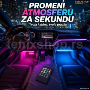 Magična LED svetla za auto — 8 boja sa daljinskim upravljačem